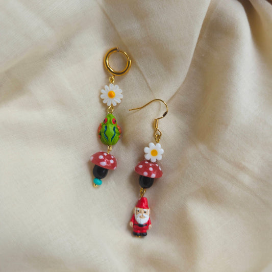 Magic Gnome Mushroom Earrings